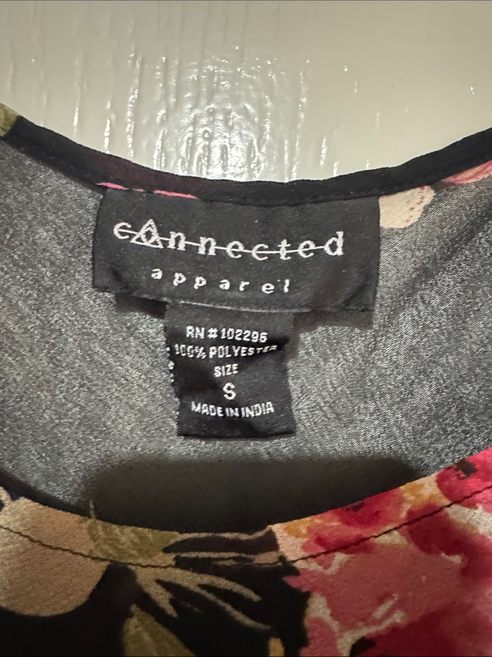 Vintage connected apparel Black Midi Dress with Pink Floral Print💕 - Picture 3 of 8